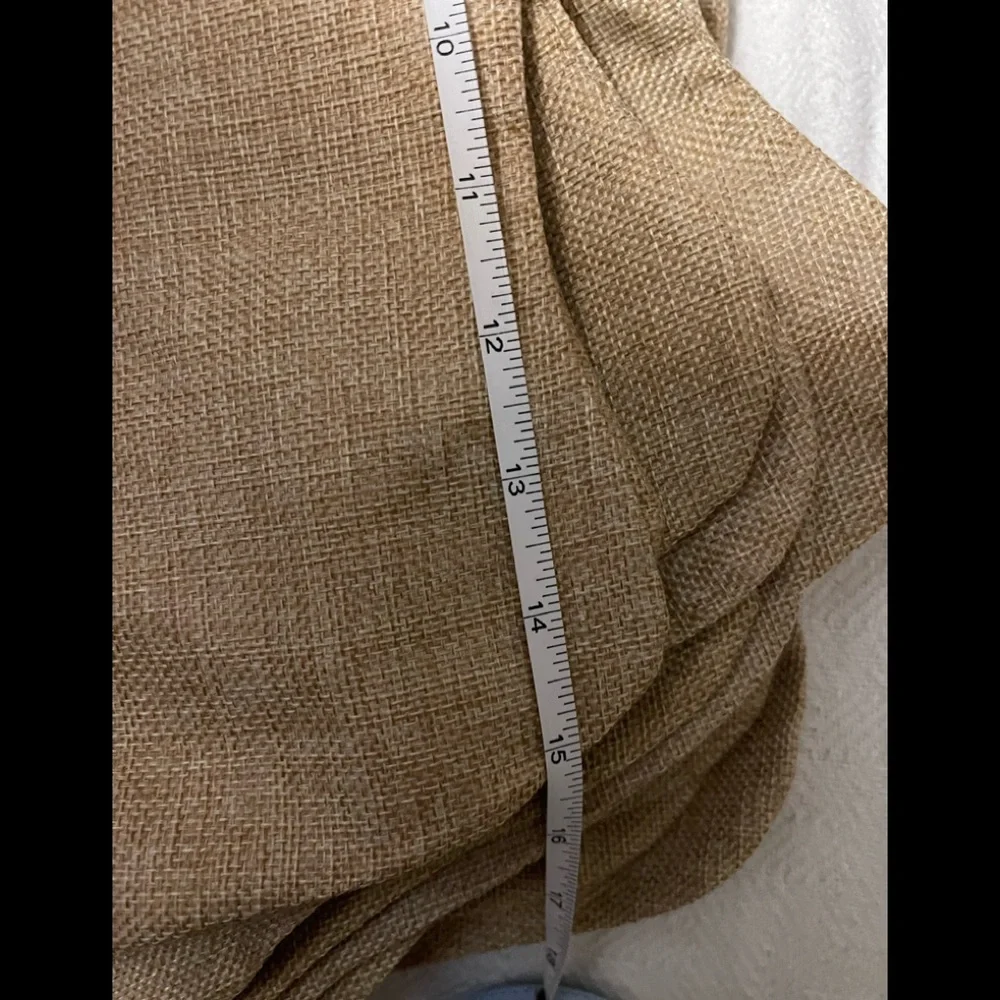 NWOT 18 Burlap Christmas Stockings, 14 Beige, 1 red, 1 GR, 1 dot red, 1 dot GR - Picture 2 of 4